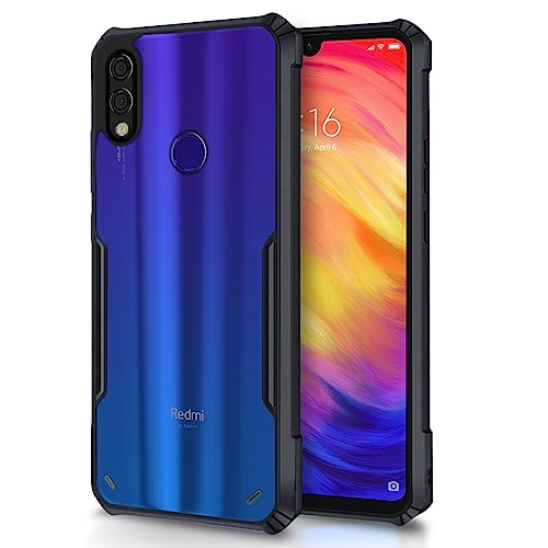 Image of Pikkme Mi Redmi Note 7 / Note 7 Pro /Note 7S Back Cover | Transparent Back | Hyrbid | Camera Protection | Raised Edge | Bumper Back Case for Mi Redmi Note 7 / Note 7 Pro /Note 7S (Plastic, Black)