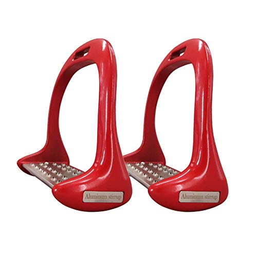 1 Paio Cavallo Staffe, Anti Infilare Alluminio Sicurezza Staffe Equitazione Cavallo Equestre Staffe - Rosso