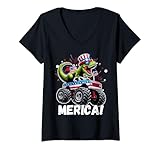 Photo Gallery donna dino t rex usa monster truck bandiera usa 4 luglio maglietta con collo a v Photo Gallery donna dino t rex usa monster truck bandiera usa 4 luglio maglietta con collo a v