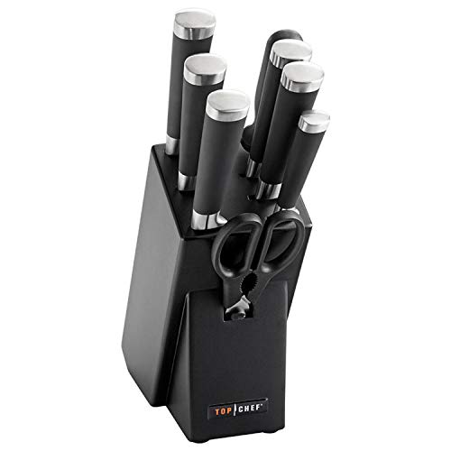 Top Chef 9 Piece Samurai Kitchen Knife Block Set, Black All Knife Sets