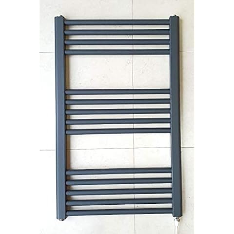 Greenedhouse 500w x 800h Anthracite Electric Straight Heated Towel Rail B Cover