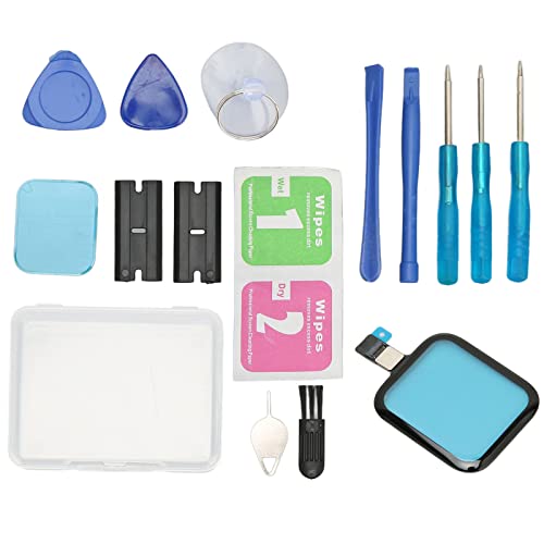 Tomantery Kit de Reparación Profesional de Repuesto de Cristal Digitalizador de Pantalla Táctil de Reloj para iOS Watch S5 SE Kit de Herramientas Completo de Tamaño Preciso para Pantallas Dañadas