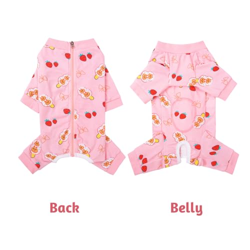 BT Bear Small Dog Clothes, Soft Cotton Puppy Pajamas PJS, Cute Dog Sleeping Clothes, Four Legs Apparel For Cats & Puppies - Image 3