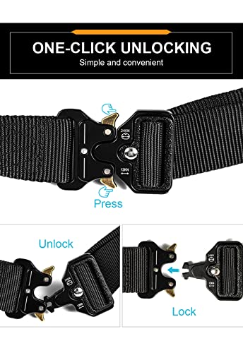 Ｋｉｒａ　Ｓｕｔｓｕ Mens Tactical Belt Work Belts For Men 1.5" Nylon Web Tactical Belt with Automatic Slide Buckle2