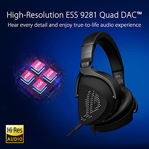 ASUS ROG Delta S Animate Lightweight USB-C Gaming Headset with AI Noise-canceling Mic, MQA Rendering Technology, Hi-Res ESS 9281 Quad DAC, RGB Lighting, Compatible with PC, Switch and PS5