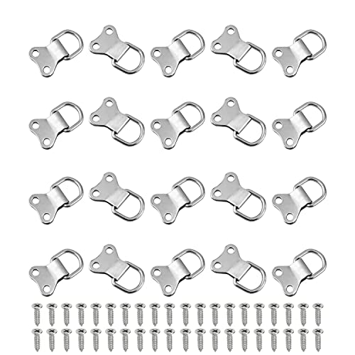 Image of D Ring Picture Hangers 36mm x 22mm Hardware Assortment Kit, for Home Decoration Hanging Clock Paintings Artwork Creative Picture Frame Photo Hanging Solutions Silver Tone 50pcs