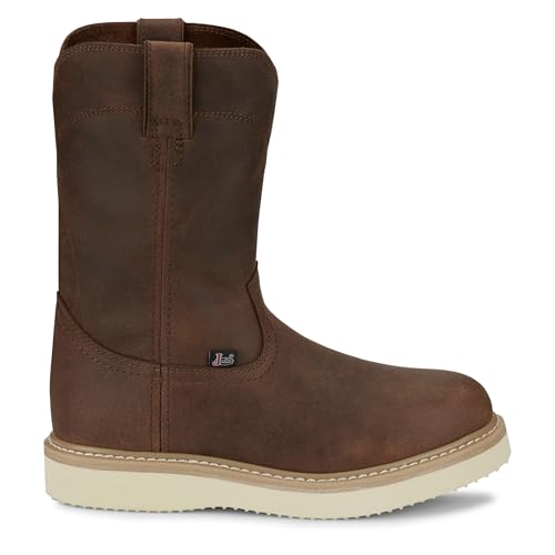 Justin Boot Company Men`s Justin Ram Pecan Brown 10In Soft Round Toe Work Boot2
