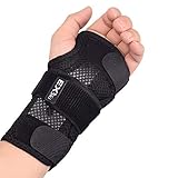 EXski Double Wrist Splints Compression Hand Support Brace for Carpal Tunnel Syndrome Tendonitis Sprains Right Or Left Hand 1 Piece Removable Left Large