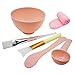 WAZXIQN Face Mask Mixing Bowl Set, DIY Silicone Facemask Mixing Tool Kit, Include Facial Mask Mixing Bowl Stick Spatula Silicone Cream Mask Brushes and Makeup Headband, 6PCS Pink