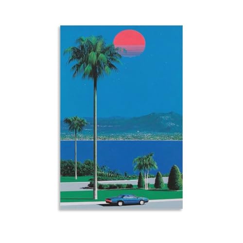 イラストレーター永井博の風景ビーチポスター (1) 壁アート プリント リビング 寝室 ダイニングルーム バスルーム ホーム装飾20x30inch(50x75cm)