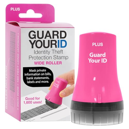 Image of Guard Your ID Wide Advanced Roller 2.0 Identity Theft Prevention Security Stamp Pink