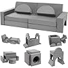 Modular kids play couchkids couch building fort kids couch for playroom and bedroomtoddler sofatoddler couches that fold outkids sofa couchkids fold out couchcouch for kids grey  urban country home decor