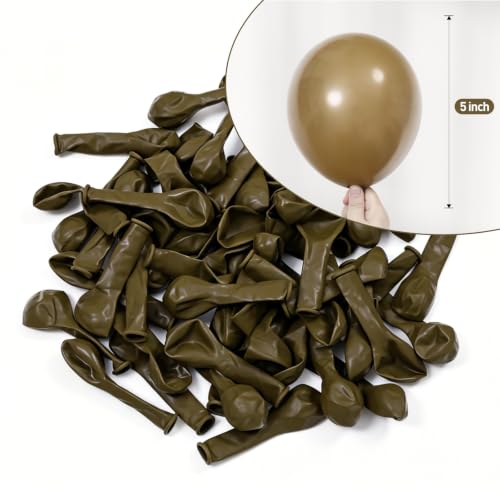 Image of Retro Khaki Balloons,100 Pcs 5 Inch Mini Matte Latex Balloons for Balloon Garland Arch, Birthday Decoration, Wedding Party, Baby Shower Decorations