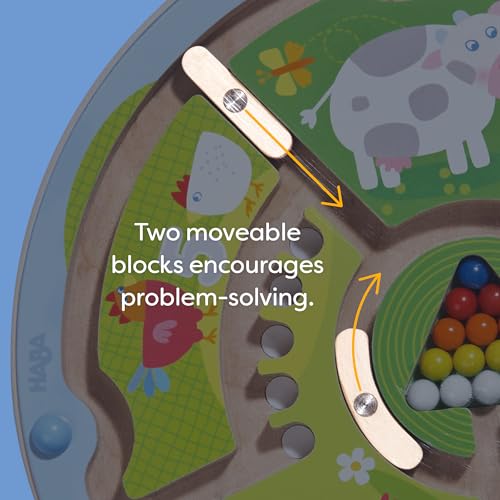 Image of HABA Busy Board for Toddlers 2-4: Number Maze Magnetic Puzzle Game - Toddler Travel Toys for Preschoolers, STEM Toy Encourages Color Recognition, Fine Motor & Counting