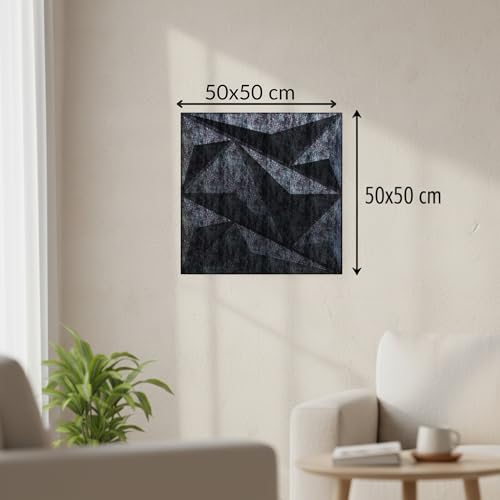 Image of Kayra Decor Wall Panels for Bedroom Alps Design, Thunder Black Color 19.7 inch x 19.7 inch (Pack of 18) - Covers 48.51 Sq. Ft.