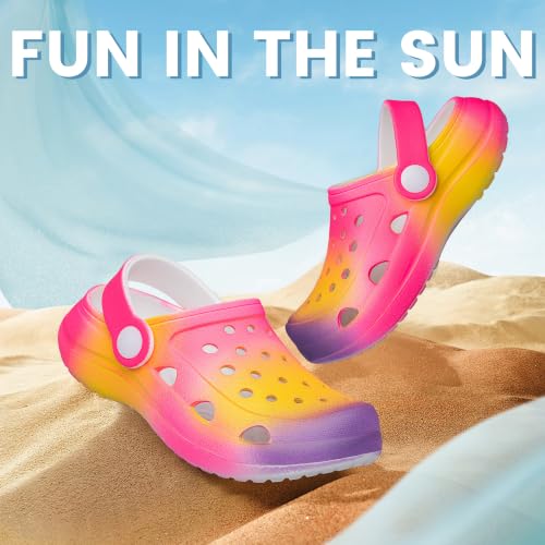 Image of vibdiv Boys Girls Clogs Kids Garden Shoes Unisex Child Cartoon Slides Sandals Beach Slipper Indoor Outdoor(Toddler /Little Kids /Big Kids)