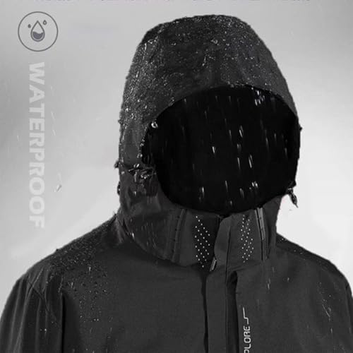 Personalised Rain Jacket for Men Outdoor Waterproof Hooded Windbreaker Lightweight Raincoat for Travelling Camping Hiking - Image 4