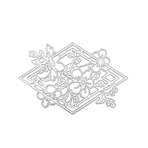 Rudiaoa Florale Metallstanze Rautenmuster für Karten