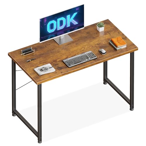 ODK Petits Bureau D'ordinateur, 100x48cm Bureau Informatique Table D'Étude Table D'Écriture pour Ordinateur, Chambre, Marron