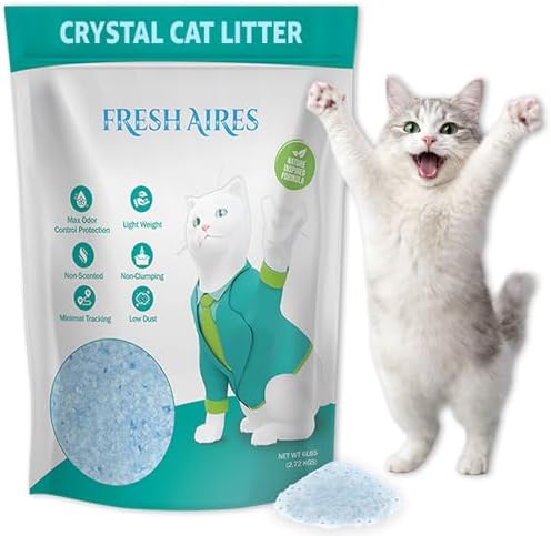 Silica Crystal Cat Litter | Unscented, Lightweight, Non-Clumping,...