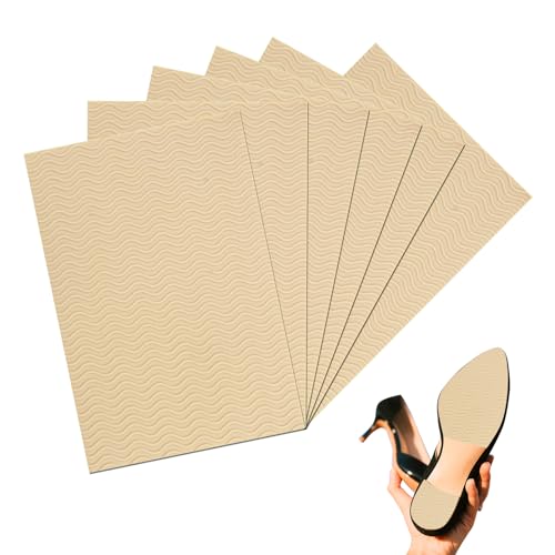 6 unidades de suela antideslizante, suela antideslizante, cortable, base de goma autoadhesiva, almohadillas antideslizantes para zapatos, suelas blandas, protectores de suela de zapatos, reparación de
