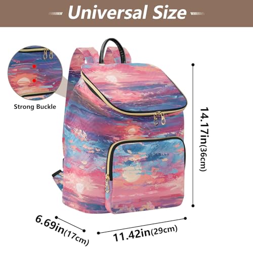 KLL Sunrise over The Sea Backpack for Women Stylish Lightweight Ladies Travel Backpack for Gym Work Travel3
