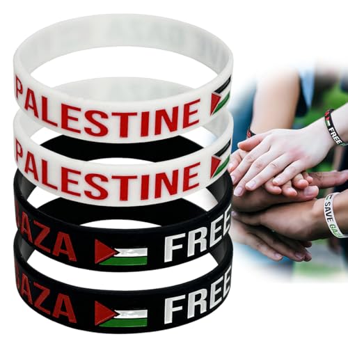 AYVRUOP 4 pulsera de silicona de Palestina,pulseras de la bandera de Palestina,...