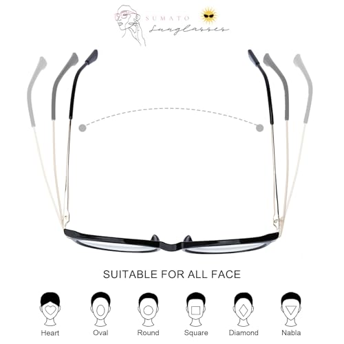 Image of Sumato Blue Light Blocking Glasses for Men and Women, Round Frame with Non-prescription Clear Lenses Eyewear Eyeglasses