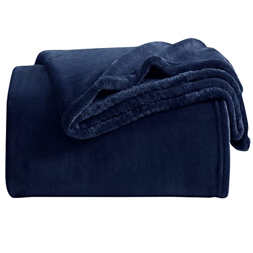 Image of KMUSET Fleece Blanket King Size Navy Lightweight Super Soft Cozy Luxury Microfiber Bed Blanket for All Seasons