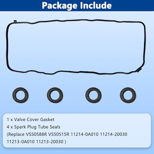 Image of VS50741R Engine Valve Cover Gasket Set Kit for 2006-2015 Honda Civic HR-V, Acura ILX 1.8L 2.0L, 2006 2007 2008 2009 2010 2011 2012 2013 2014 2015 2016 2017