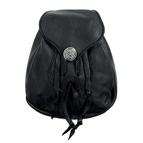 Quality Black Leather Rob Roy Sporran - Made in The U.S.