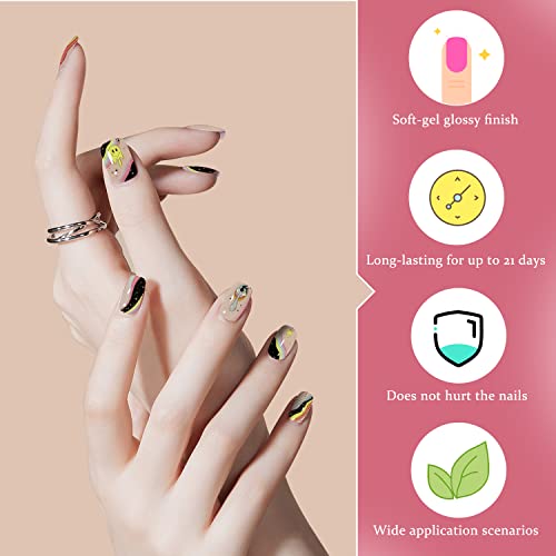 Dukasou Semi Cured Gel Nail Strips, 28Pcs Nude Gel Nail Strips With Uv/Led Light, Long Lasting Gel Nail Stickers Full Nail Wraps For Women Girls Kids Diy Decorations Birthday Party Favor Gifts, Includes Prep Pads, Nail File & Wood Stick #TOP1