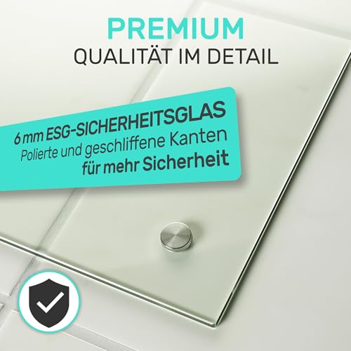 Protection anti-projection en verre de sécurité noir 100x60 cm pour habillage mural de cuisine