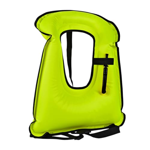 Iewroyt Swim Vest Inflatable Snorkel Vest for Adult Kid Swimming Jacket Safety for Diving Surfing Supplies Green 61 * 45cm