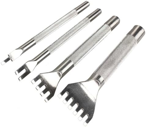 Vktech Stainless Steel Flat Chisel Leather Craft Tools Hole Punch Tool Kit DIY