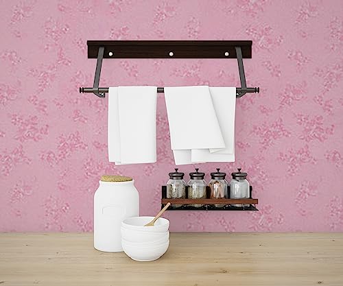 Image of ELTON DIY Self Adhesive Rose Textured Wall Paper Wall Decal for Living Room Bed Room Interior Exterior Easily Removable Furniture Make Over (45 x 300 Cms, Pink Rose, el2002)