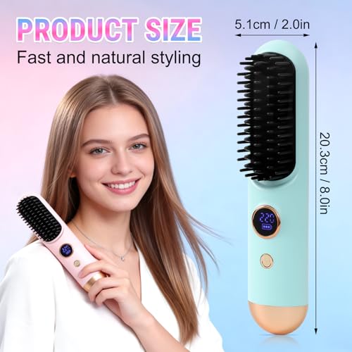 Cepillo alisador de cabello inalámbrico y portátil miniatura 7