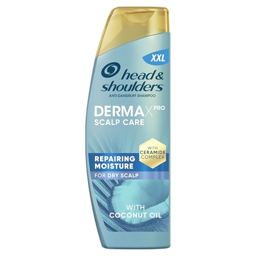Head & Shoulders DermaXPro Champú hidratante anticaspa 500 ml con aceite de coco y complejo de ceramida, 72H de hidratación para cuero cabelludo seco