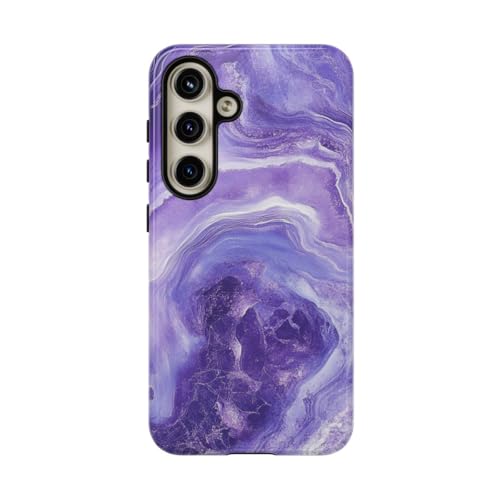 Coque design marbre violet brillante Samsung S24 anti-rayures