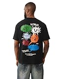 True Religion Men's Short Sleeve Speech Bubble Tee– Crewneck Graphic T-Shirt- Jet Black, M
