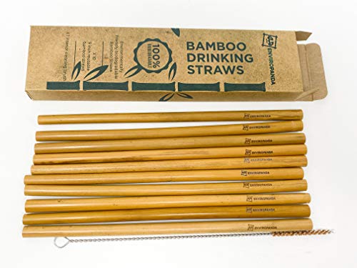 Pitillos de bambú biodegradables 9 pulg 10 unidades miniatura 1