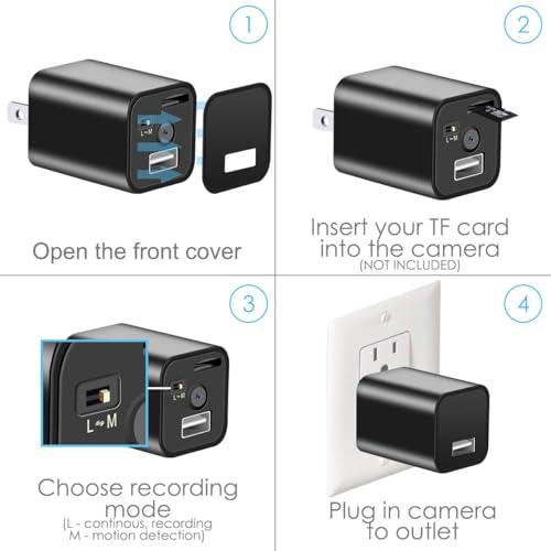 Image of DDLC WiFi USB Dual Port Charger Hidden Security Camera 1080P Video & Audio Recording with Night Vision & Motion Detection Recording (Dual USB Charger Camera)
