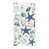 Telo Mare Bianco, Telo Mare Microfibra 220x100, Asciugamano Palestra, Asciugamano Microfibra Asciugatura Rapida, Antisabbia, Leggero con Borsa per Piscina Bagno Campeggio Viaggio (Stella Marina) M-74