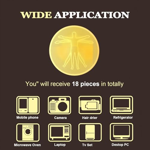 Image of Zonon 18 Pieces Emf Stickers Emf Blocker for Cell Phone Equipment Neutralizers Devices Accessories for Laptops Computers(Classic Style)
