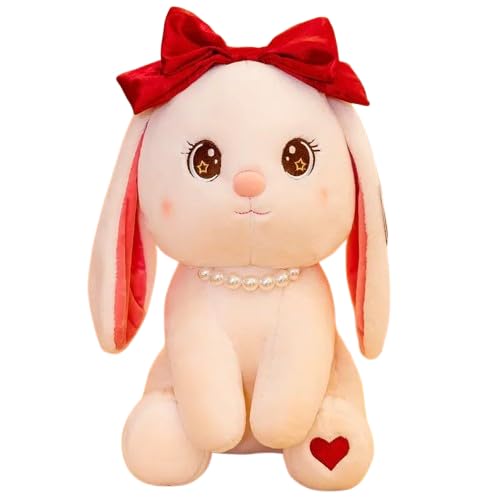 Image of SCOOBA Furry Heart Rabbit 35cm White and Baby Pink Color (Heart Rabbit)