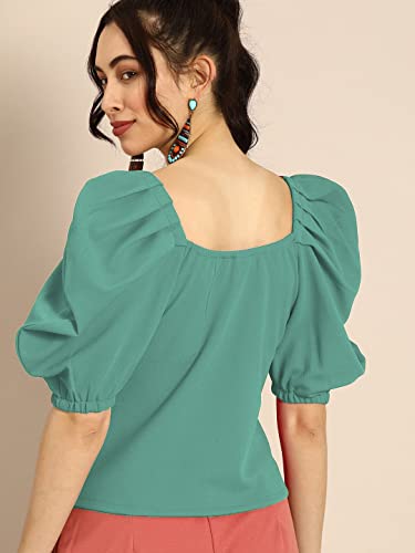 Image of Women's & Girl's Solid Short Sleeve Crop Top (LY-TopD6 Variation)