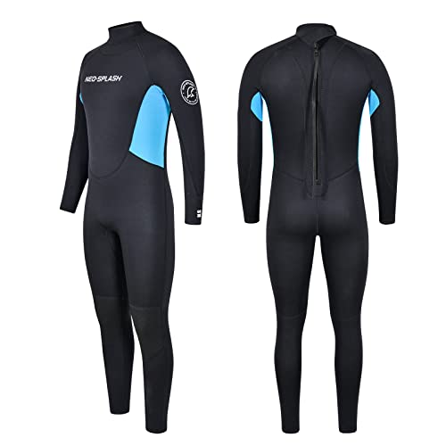 Ganzkörper Neoprenanzug einteilig für Männer und Frauen, Stretch Tauchanzug, 3 mm Neopren Neoprenanzüge für Erwachsener (XL, Blue) Cover