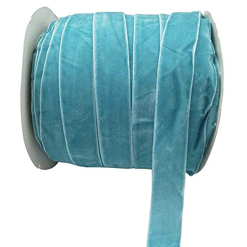Image of 10 Yards Velvet Ribbon Spool (Blue, 1 inch)