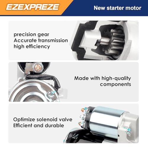 Image of Ezexpreze Starter Motor Compatible with Ford Explorer 13-15, Escape 13-17, Fusion 12-16, Focus 11-16, Edge 13-18, Taurus 13-16 & Lincoln MKZ 13-16, MKC 15-16, MKT, 2.0L 2.3L 2.5L, 12V 1.4KW 11T CW