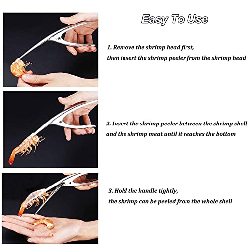 2 Stück Shrimp Deveiner Werkzeug, Krabbenschalen-Messer Edelstahl-Garnelenschäler Garnelenputzer mit Holzgriff für… - Image 6